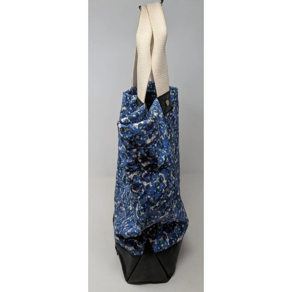 Rag & Bone New York Tote Bag Blue Floral Fabric Lightweight Bag
